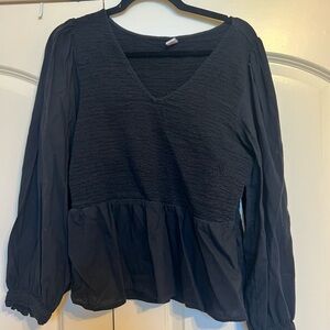 Old Navy Black Textured Women's Blouse